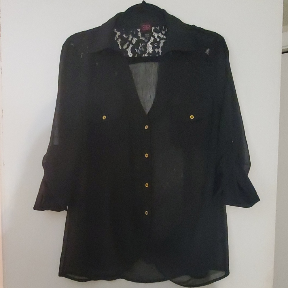 Bebe Black button down